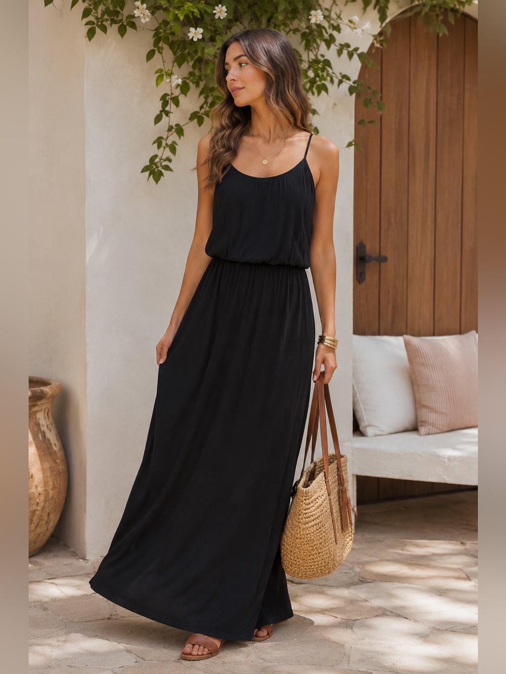 Olivia Rae Black Maxi Dress • Effortless & Timeless